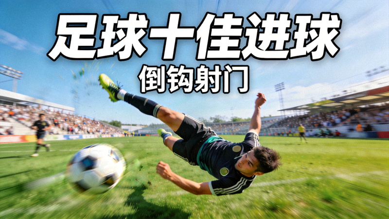 足球比赛十佳进球精彩集锦视频缩略图 - 球员倒钩射门瞬间